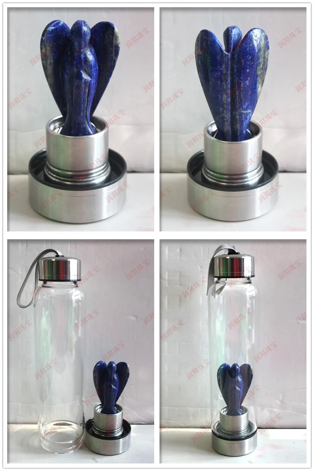 Natural Angel Crystal Water Bottles - Hand Carved