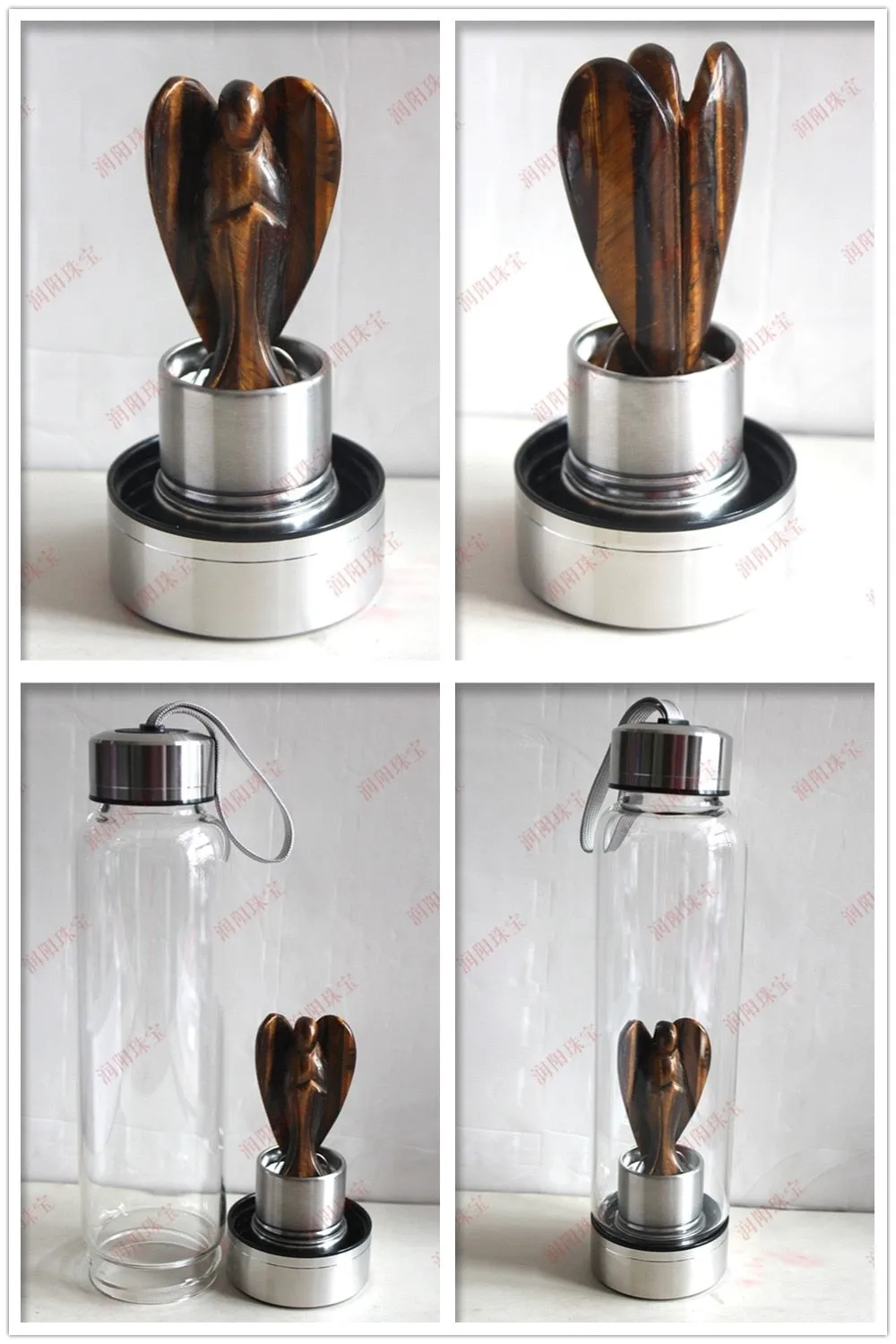 Natural Angel Crystal Water Bottles - Hand Carved