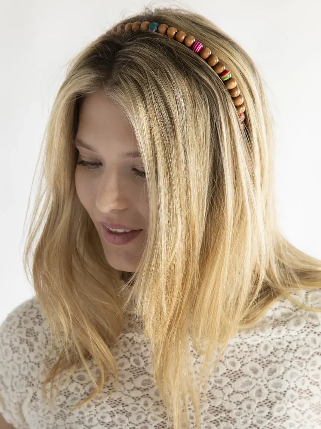 Natural Life Wood Beaded Headband