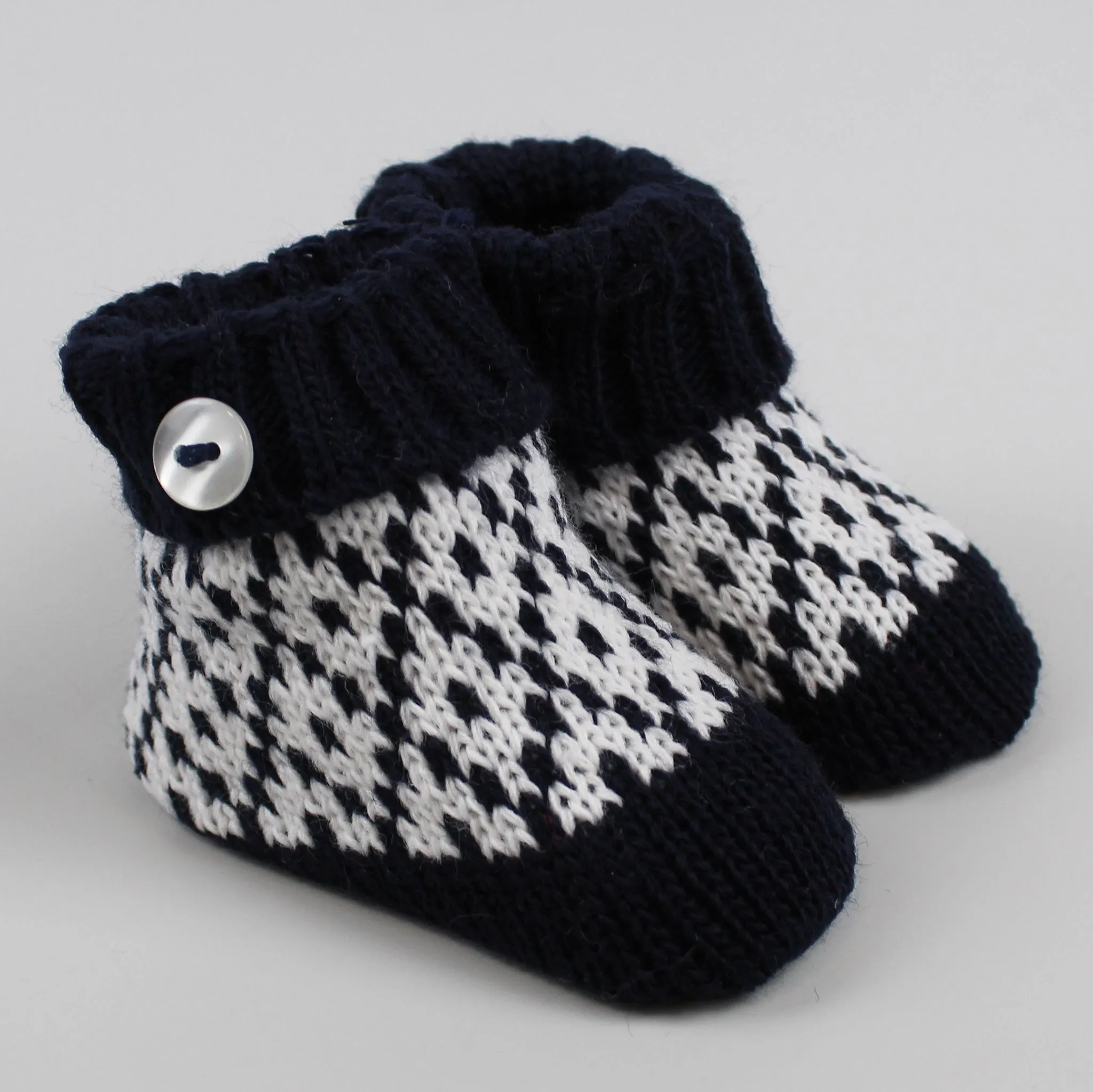 Navy Baby knitted Booties Newborn to 6 months