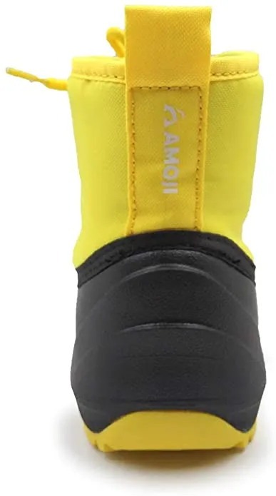 New Kids Amoji Waterproof Winter Boots! Easy-slip on design! Sz 3-4, Yellow, Retails $45 
