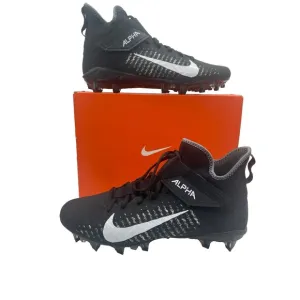 Nike Alpha Menace Pro 2 Mid Football Cleats, Men Sz 13, Black/White, AQ3209-100