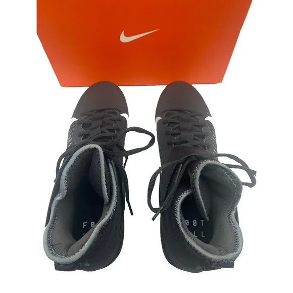 Nike Alpha Menace Pro 2 Mid Football Cleats, Men Sz 13, Black/White, AQ3209-100