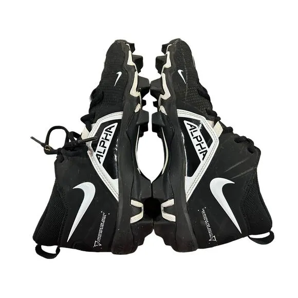 Nike Alpha Menace Pro 3 Black and White Football Cleats/ size 5Youth