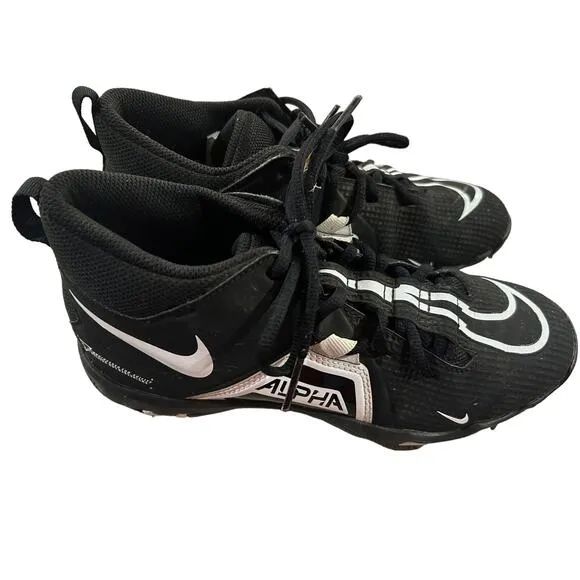 Nike Alpha Menace Pro 3 Black and White Football Cleats/ size 5Youth