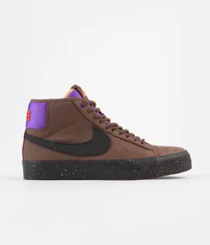 Nike SB Blazer Mid Pro GT QS Shoes - Trails End Brown / Black - Prism Violet