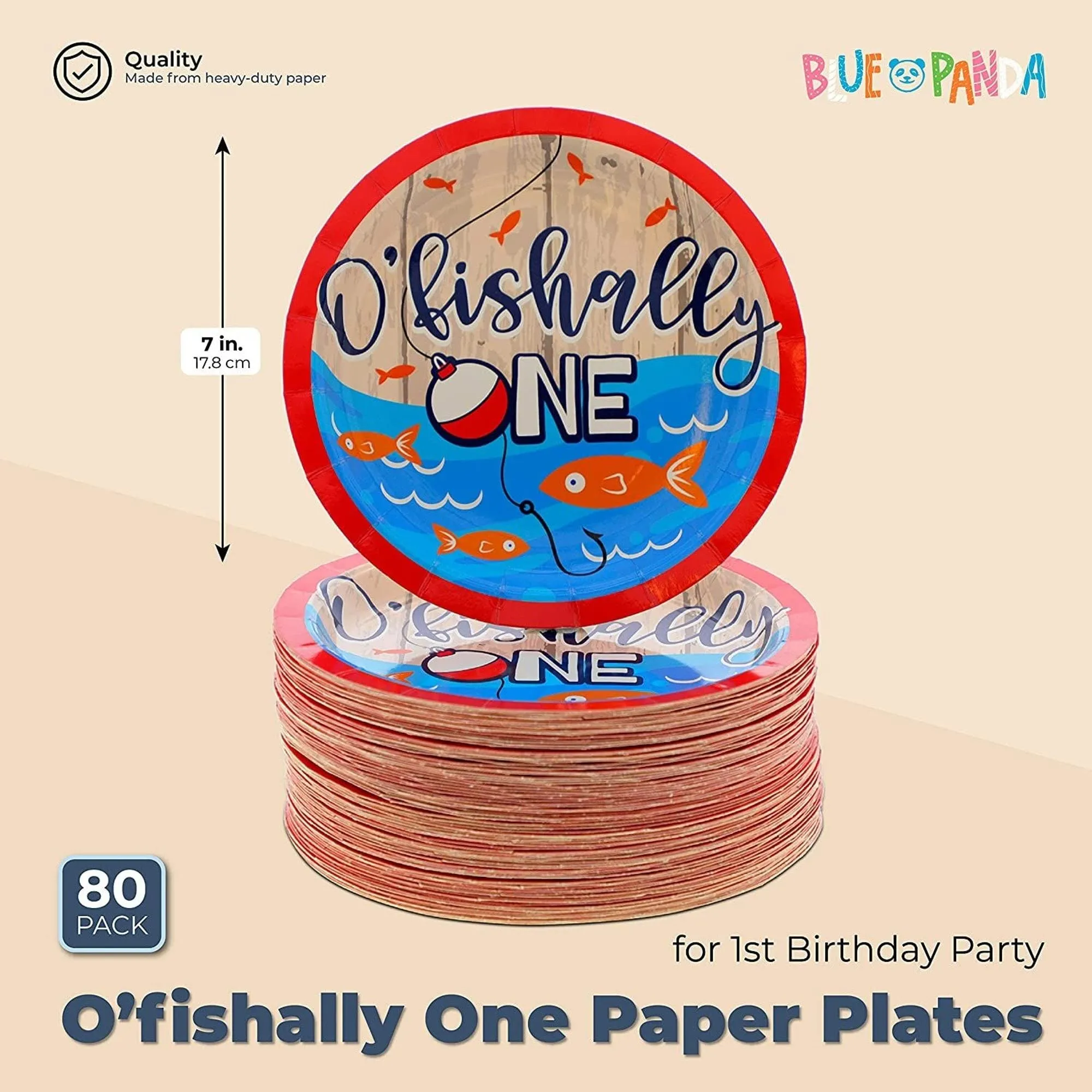 O'fishally One Paper Plates For 1st Birthday Party (7 Inches 80