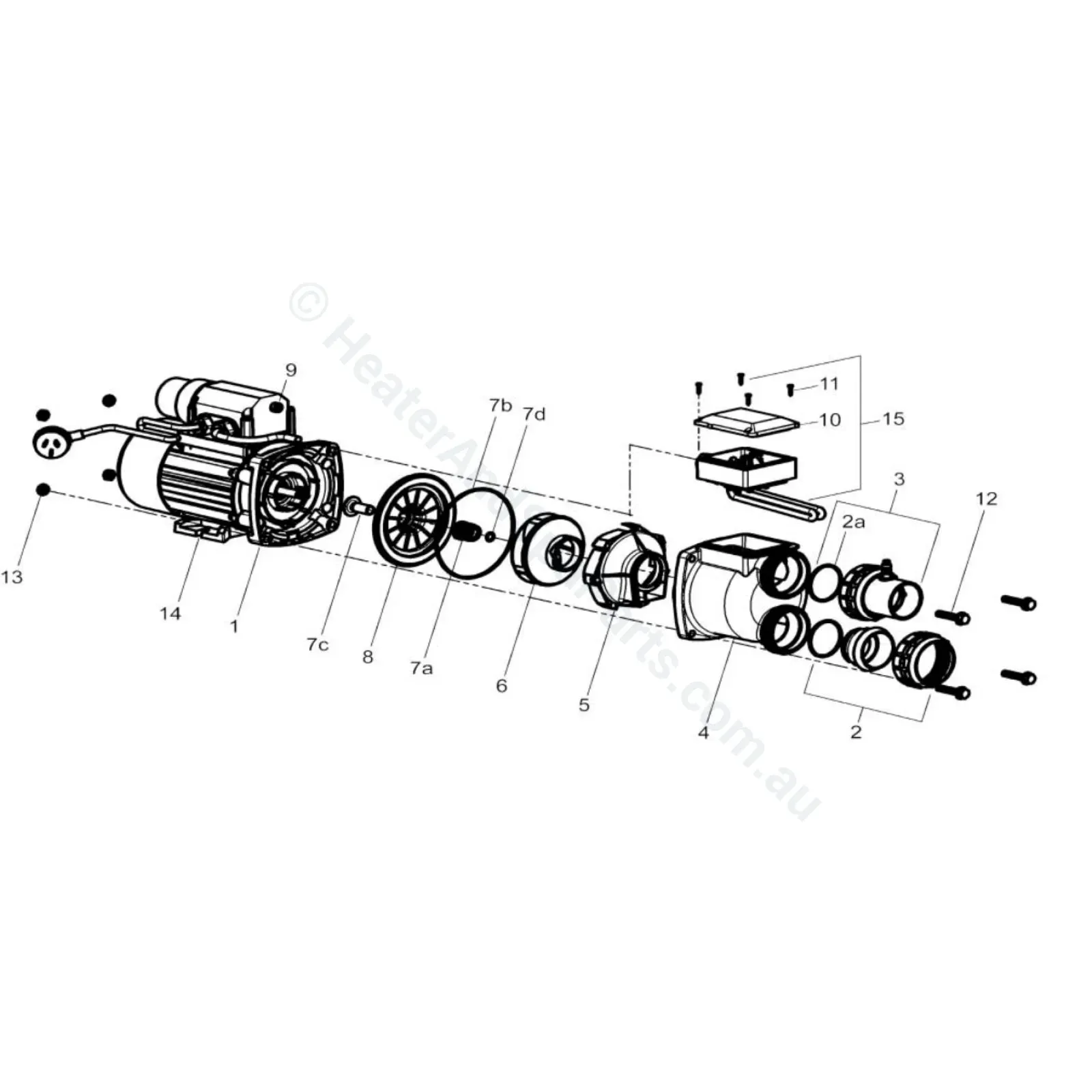 Onga / Balboa Spa Bath Pump Union Fittings - Suction Inlet