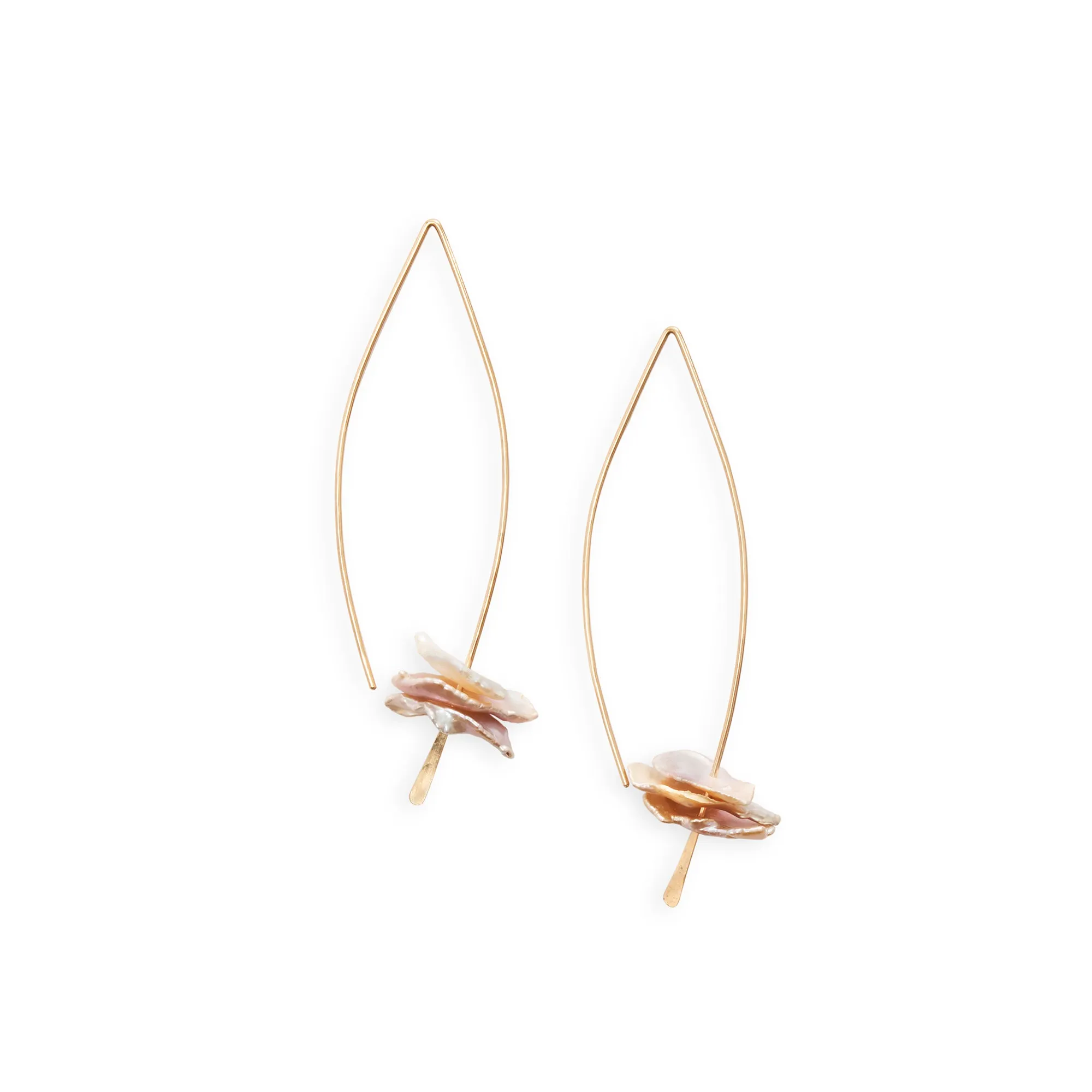 Organic Pearl Crescent Earring