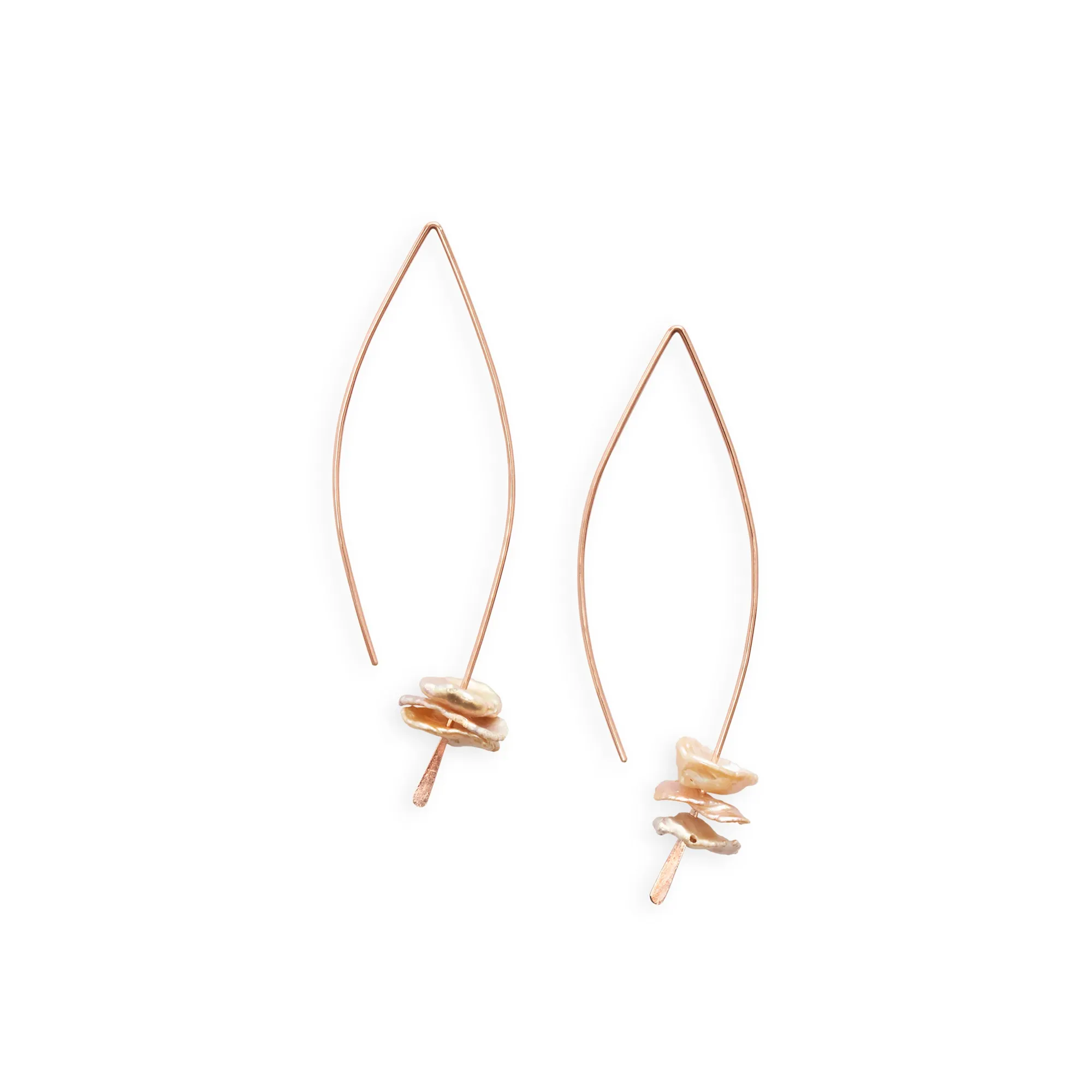 Organic Pearl Crescent Earring