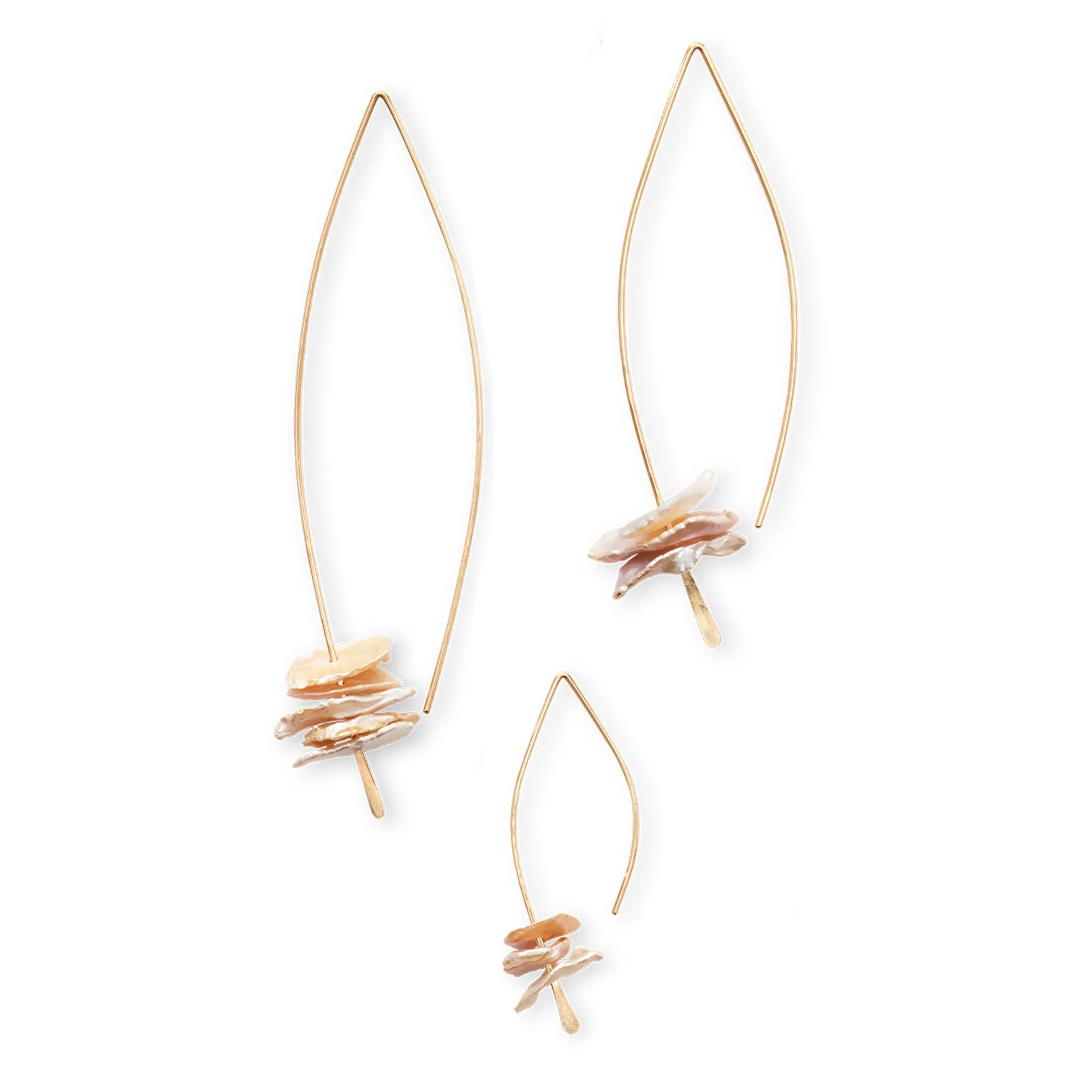 Organic Pearl Crescent Earring