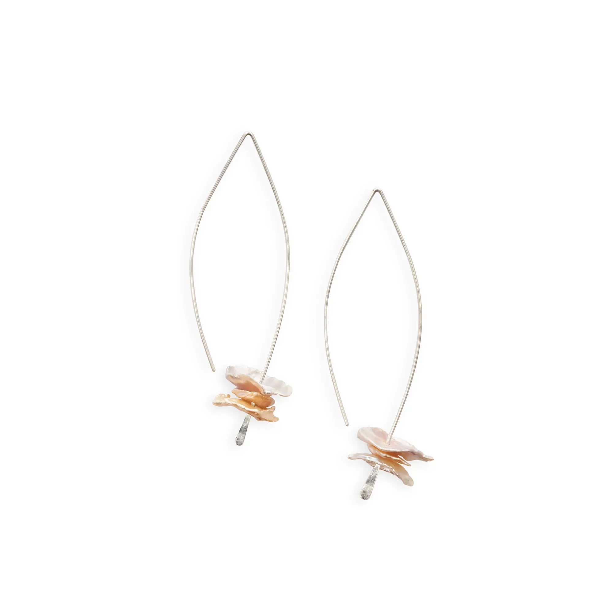 Organic Pearl Crescent Earring