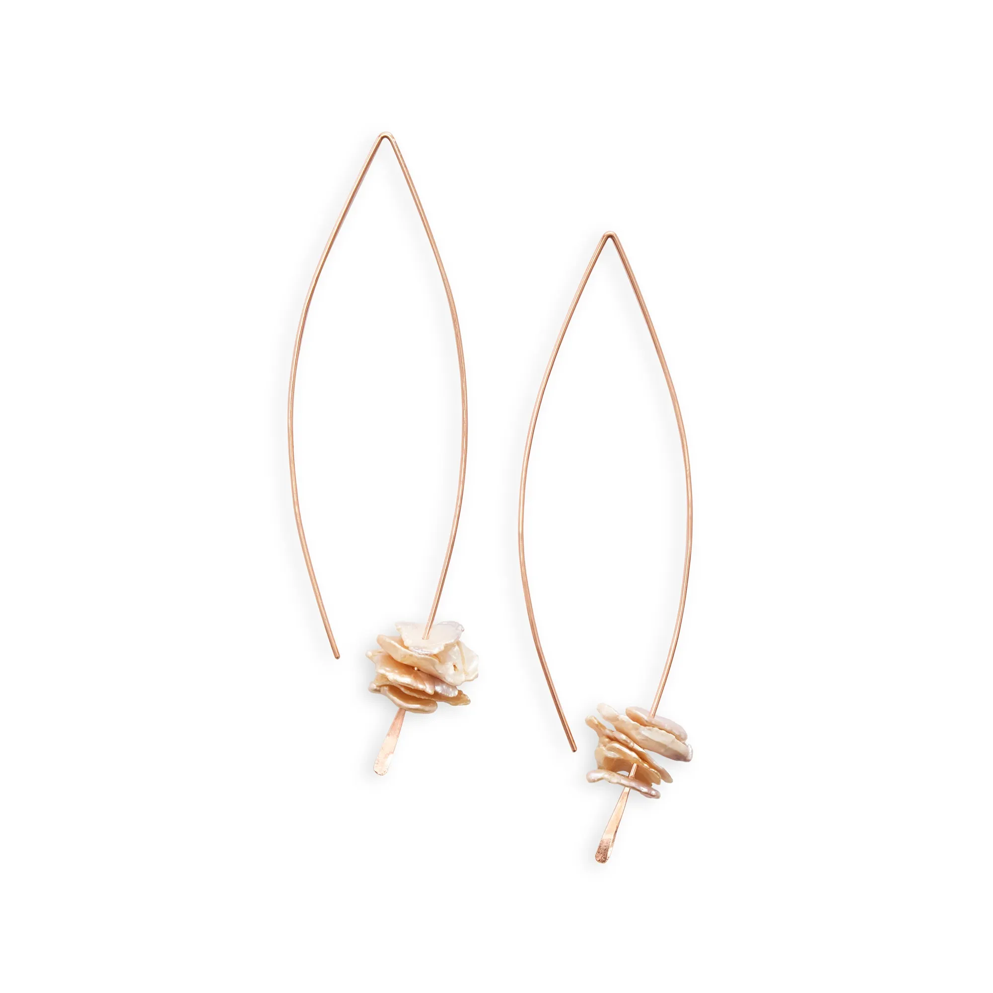 Organic Pearl Crescent Earring