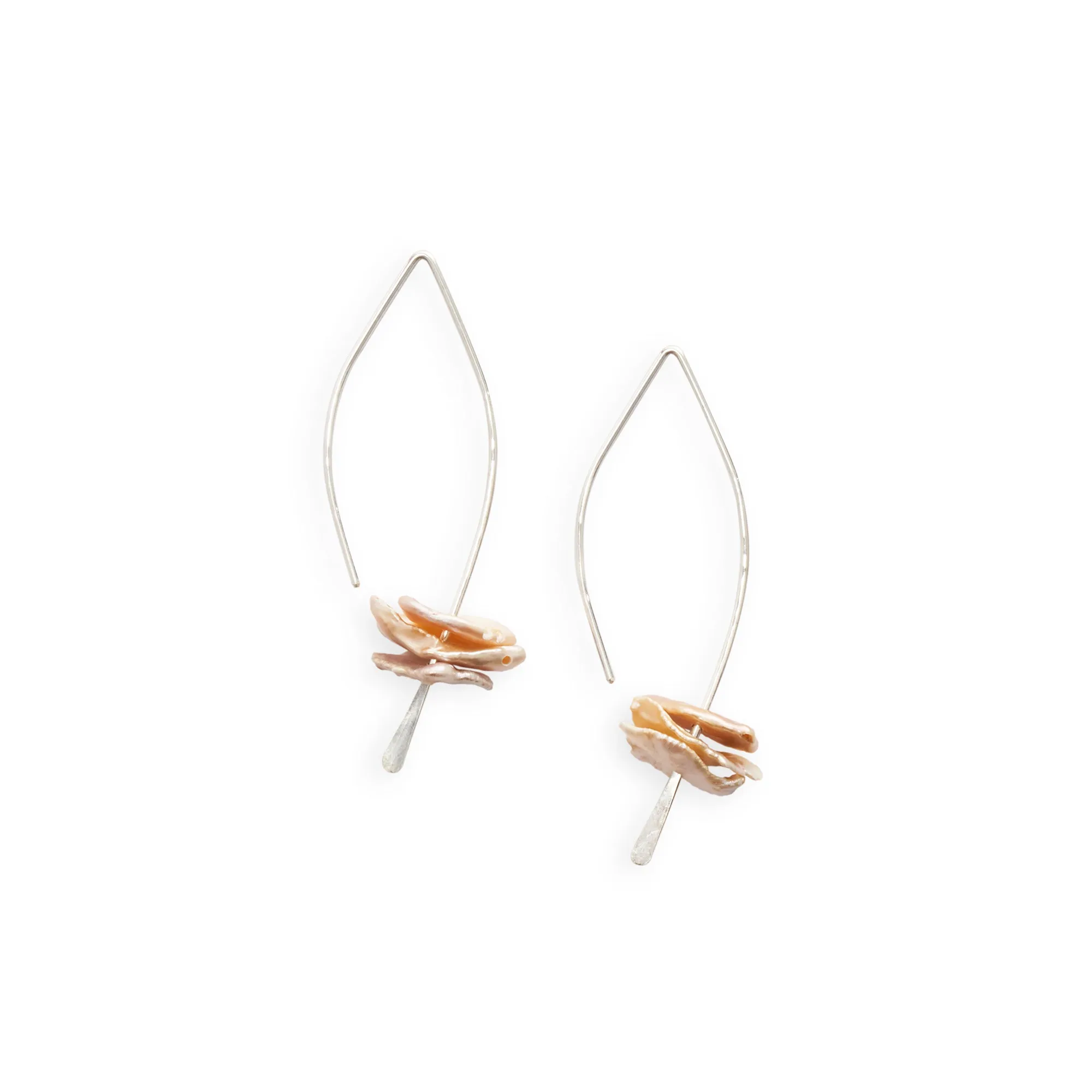 Organic Pearl Crescent Earring