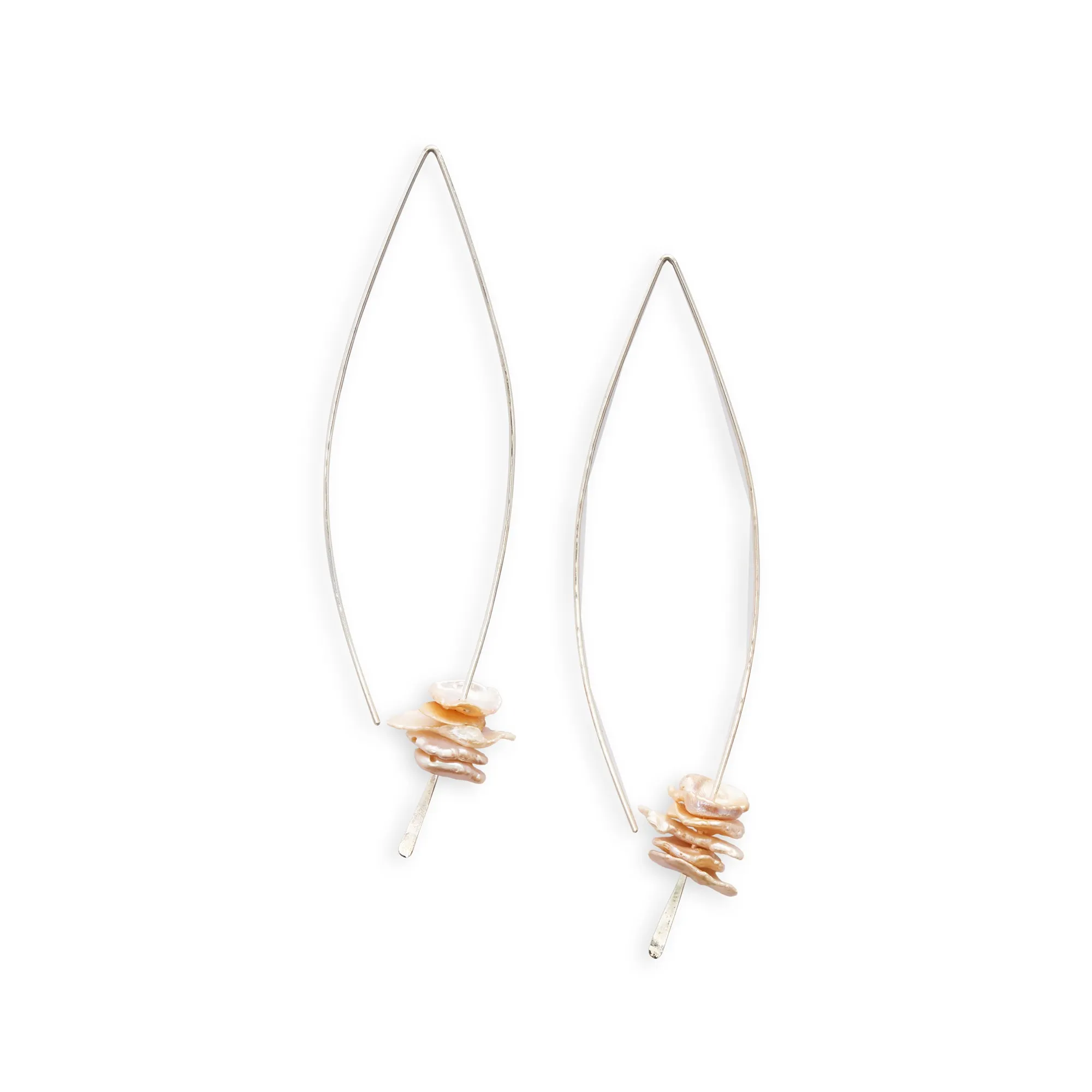 Organic Pearl Crescent Earring