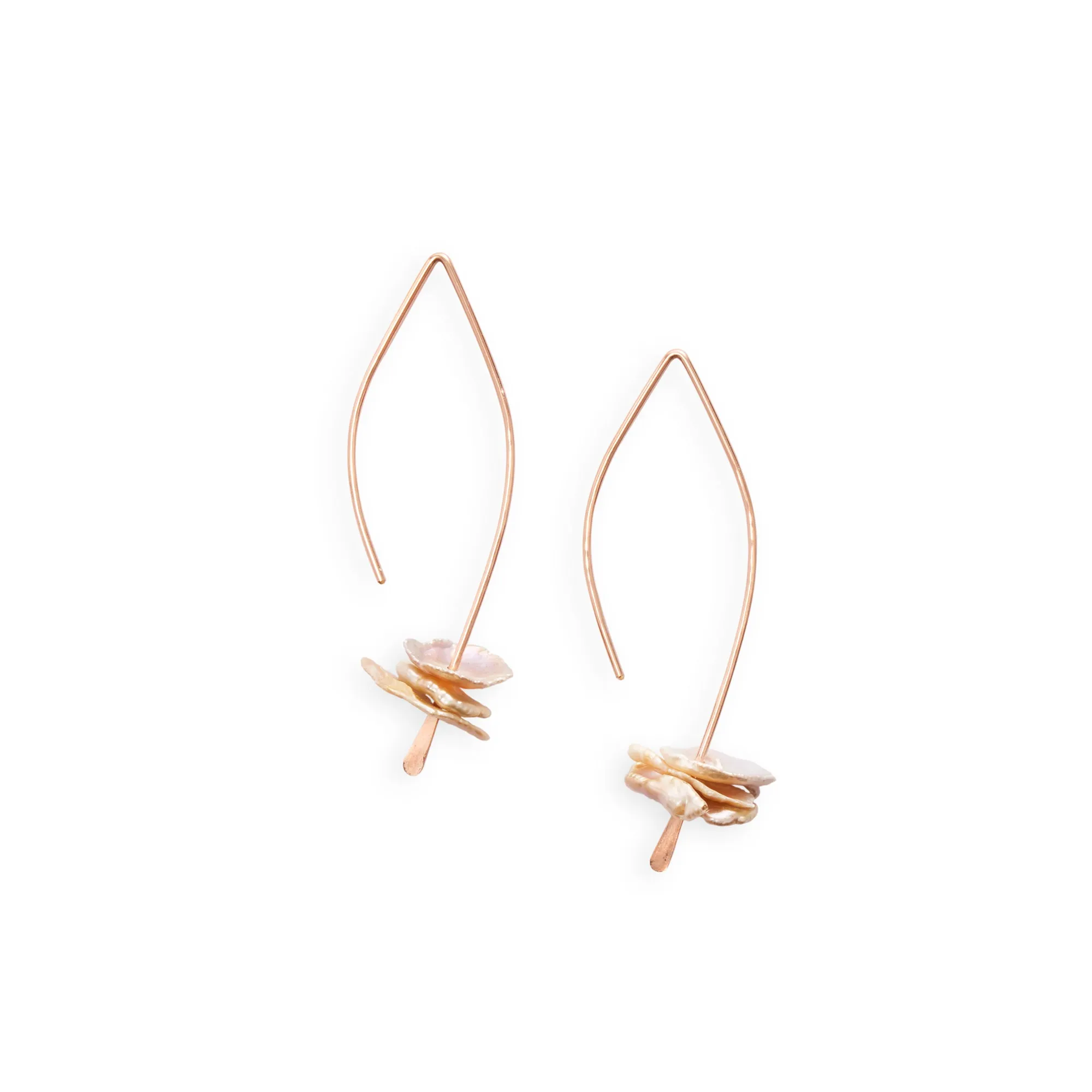 Organic Pearl Crescent Earring