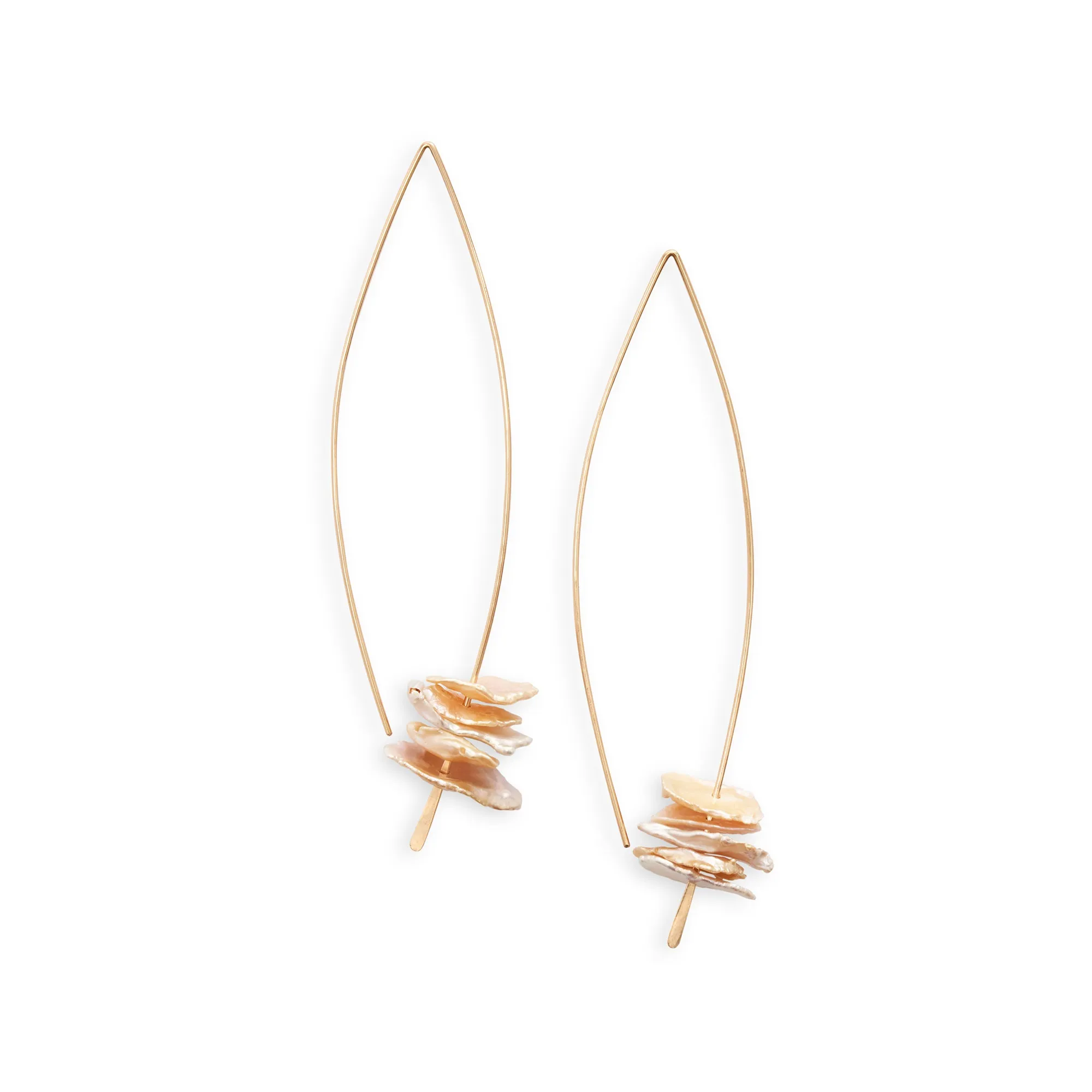 Organic Pearl Crescent Earring