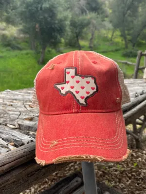 Original Cowgirl Clothing Cap: Texas Hearts