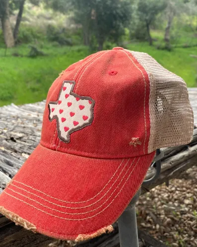 Original Cowgirl Clothing Cap: Texas Hearts