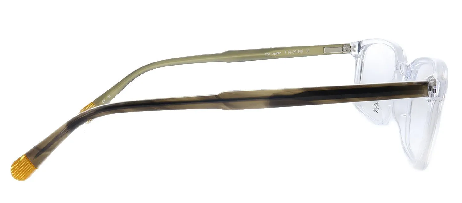 Original Penguin PE Layne CR Rectangle Plastic Crystal Eyeglasses with Demo Lens