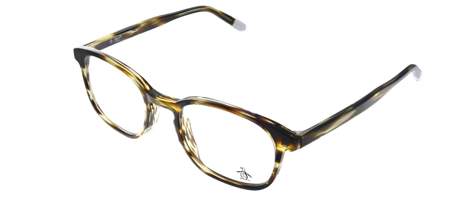 Original Penguin PE Stewart TO Rectangle Plastic Tortoise/ Havana Eyeglasses with Demo Lens