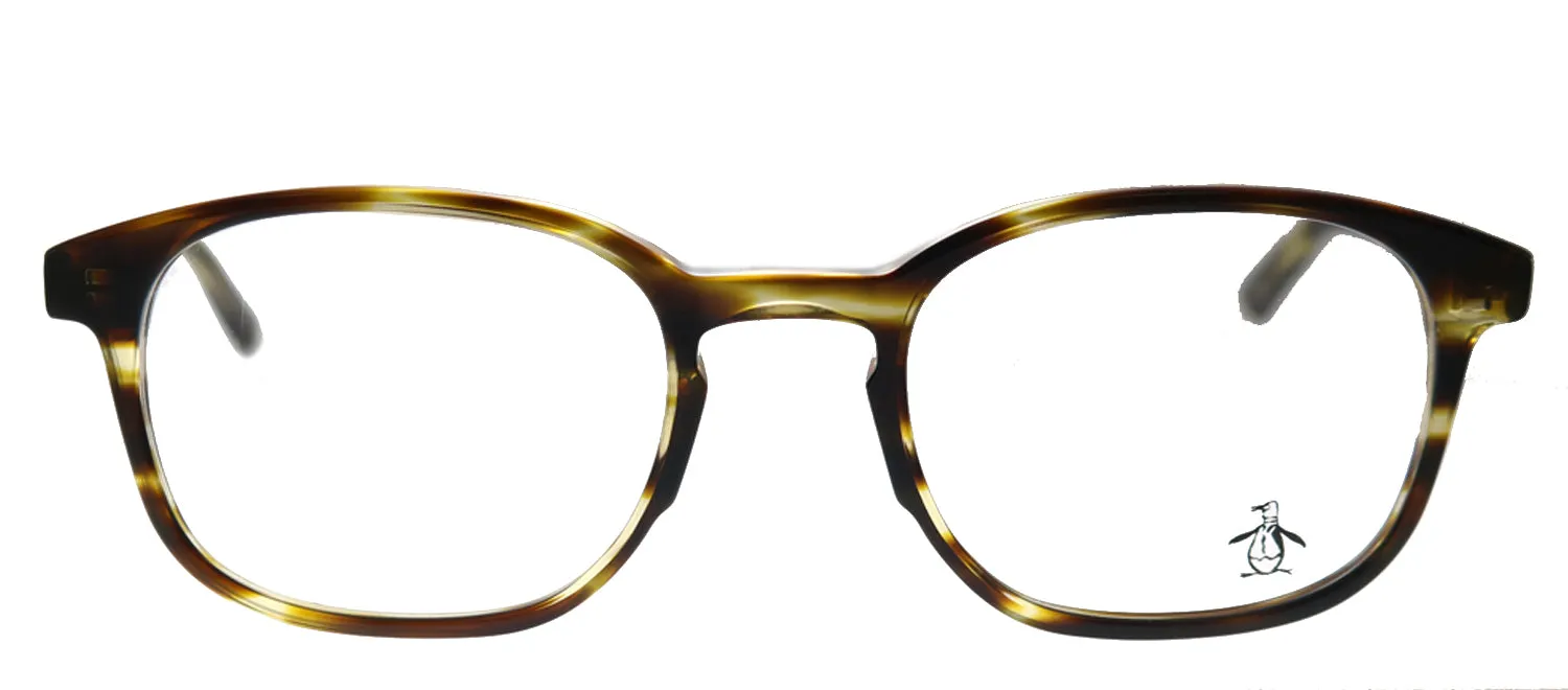 Original Penguin PE Stewart TO Rectangle Plastic Tortoise/ Havana Eyeglasses with Demo Lens