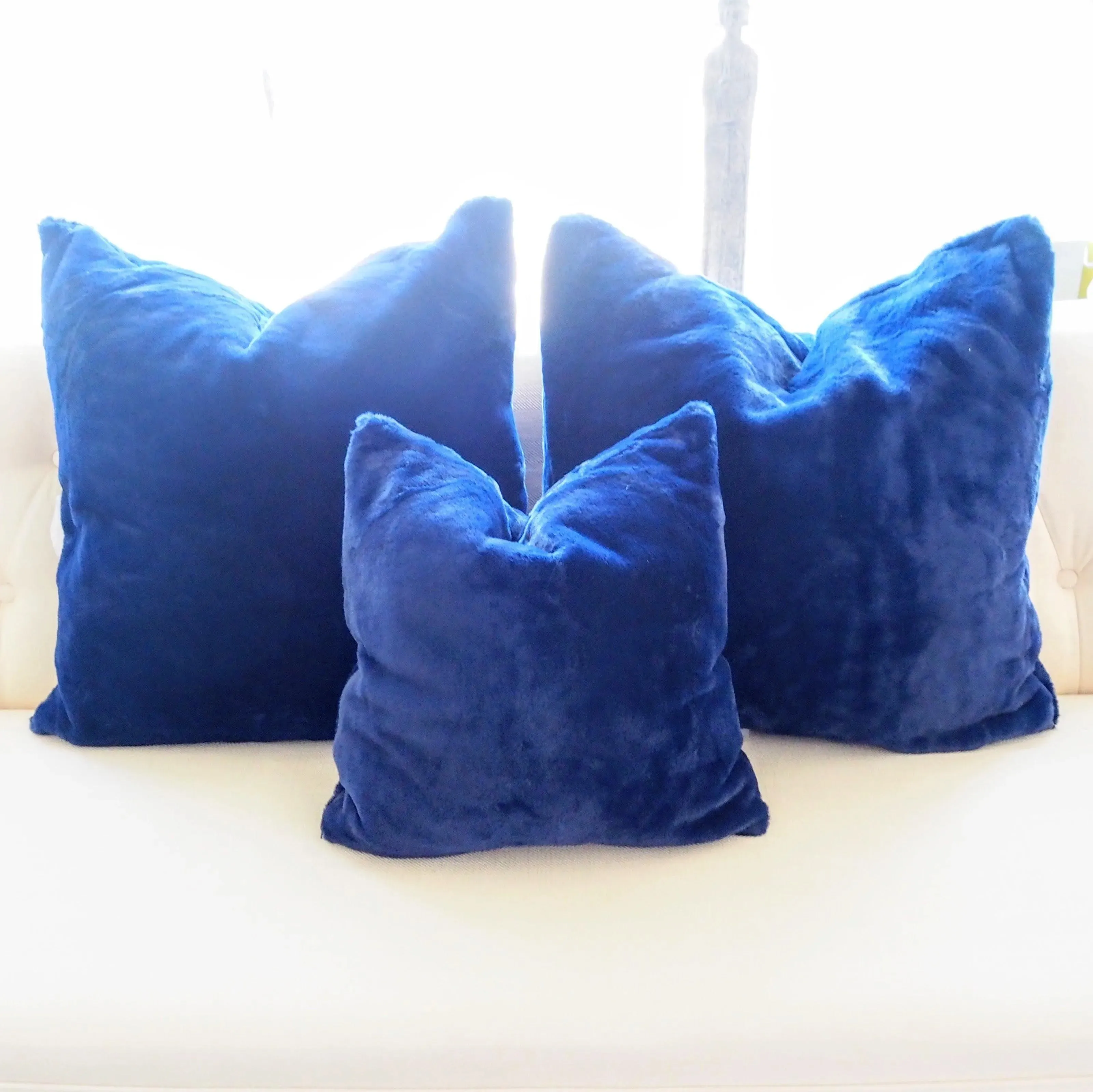 Pack of 4 Faux Fur Euro Throw Pillow Covers 26" x 26"