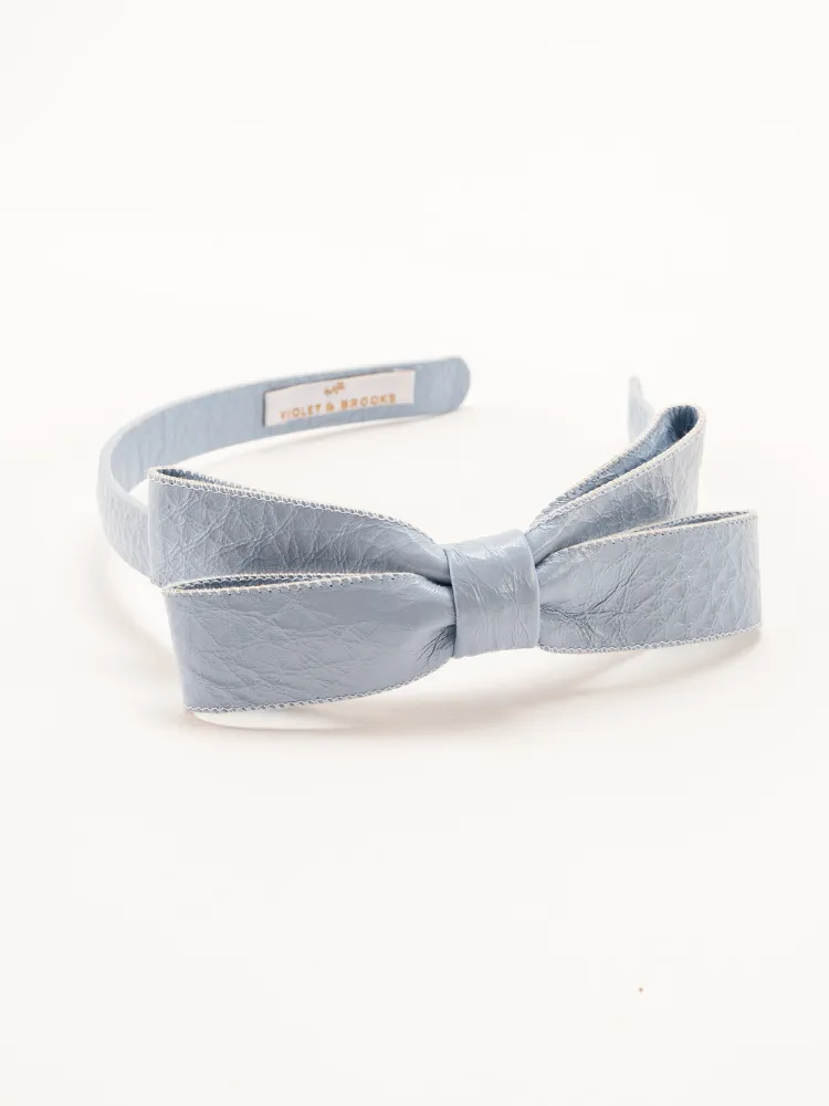 Paige Bow Headband - Blue