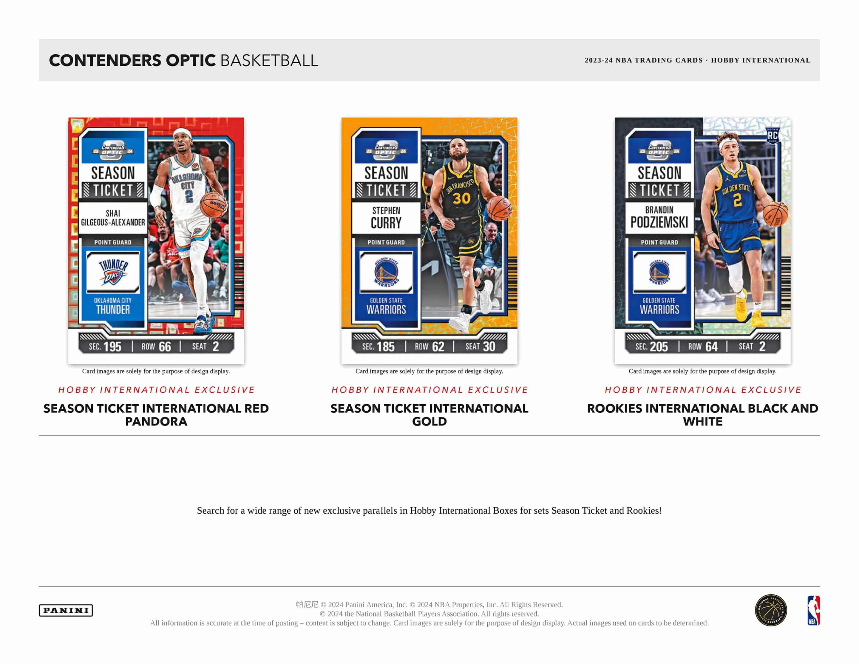 Panini Contenders Optic NBA Basketball 2023/24 - International Hobby Box