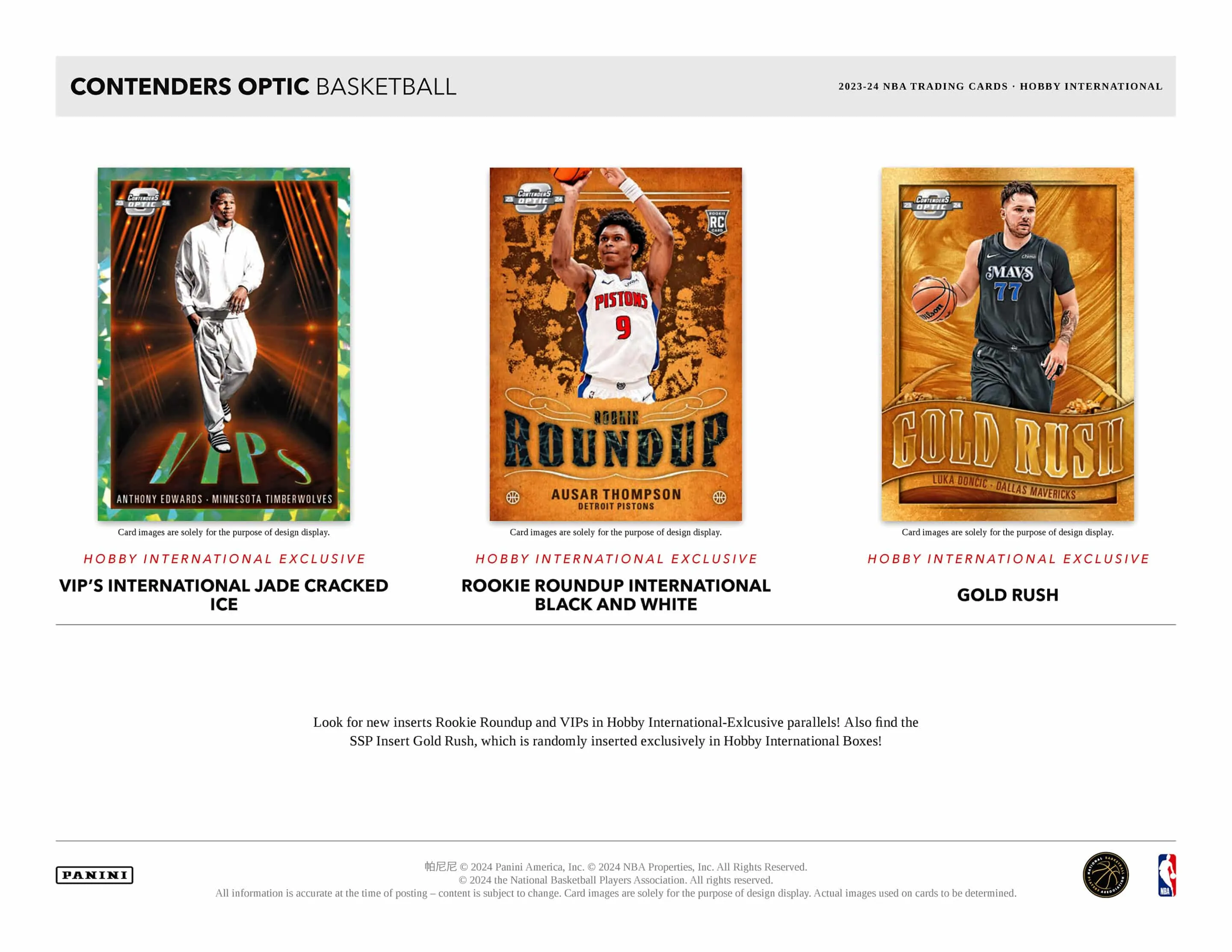Panini Contenders Optic NBA Basketball 2023/24 - International Hobby Box