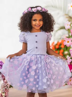 Pastel Blooms Floral Tulle Skirt Set