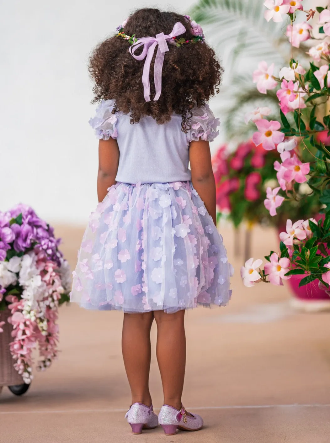 Pastel Blooms Floral Tulle Skirt Set