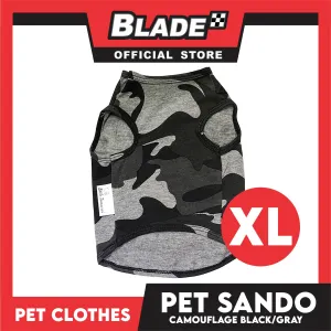 Pet Sando Camouflage Black/Gray (Extra Large) Pet Shirt Clothes Dress Perfect fit for Dogs