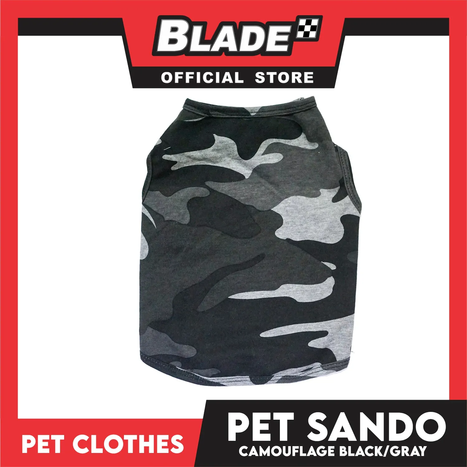 Pet Sando Camouflage Black/Gray (Extra Large) Pet Shirt Clothes Dress Perfect fit for Dogs