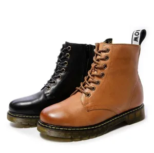 Petite Lace Up Leather Martin Boots For Small Feet AP59