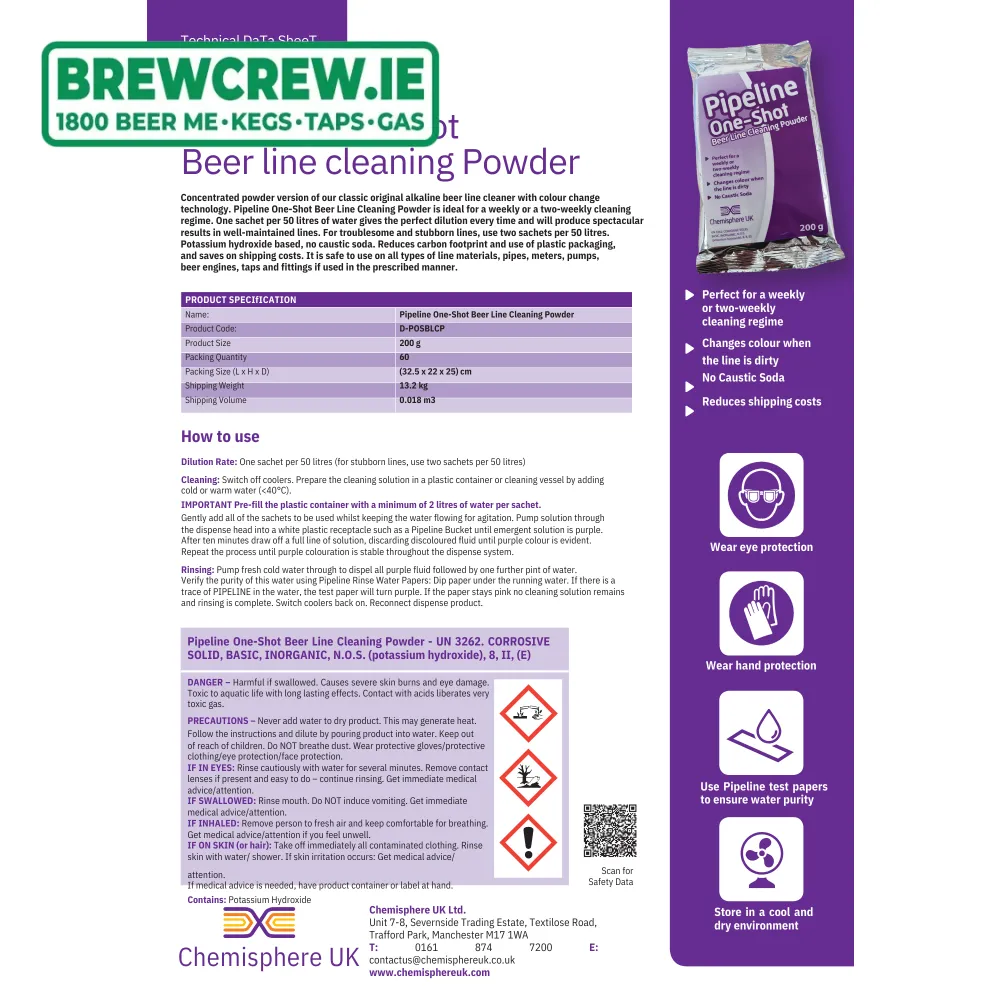 Pipeline Cleaning Powder Sachet 100g