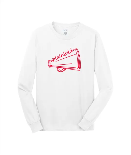PLAINFIELD RED MEGAPHONE WHITE LONGSLEEVE