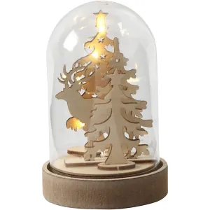 Plastic Globe Bell Jar Dome Display Wooden Base Stand Decorative Vintage DIY Craft