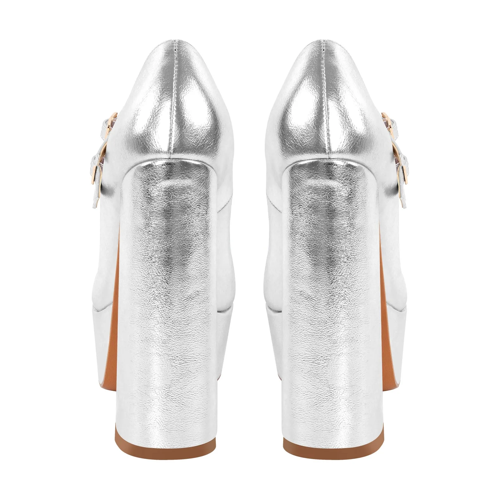 Platform Mary Jane Chunky Heel Pumps