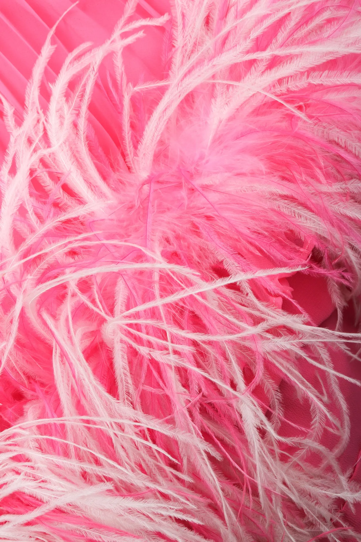 Pleated Feather Trapeze Dress