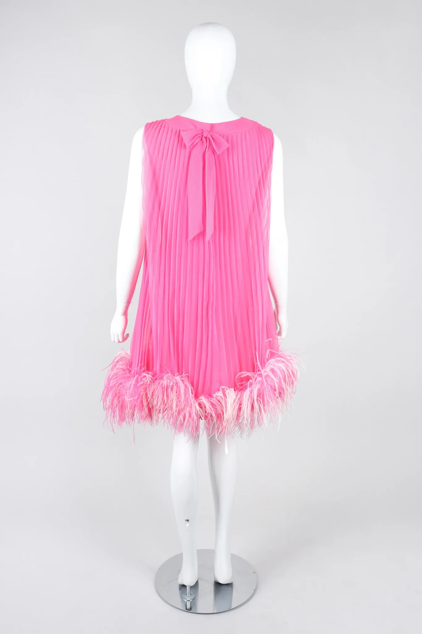 Pleated Feather Trapeze Dress