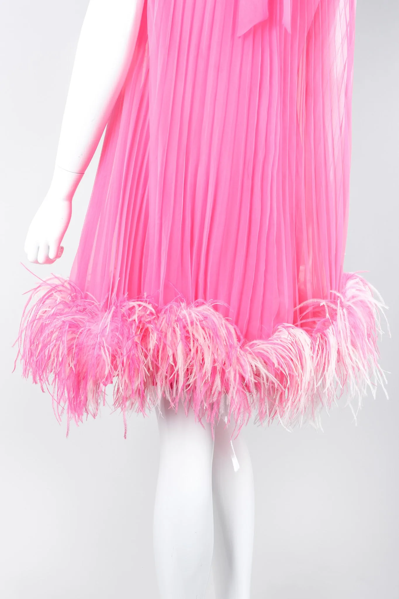 Pleated Feather Trapeze Dress