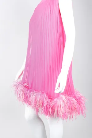 Pleated Feather Trapeze Dress