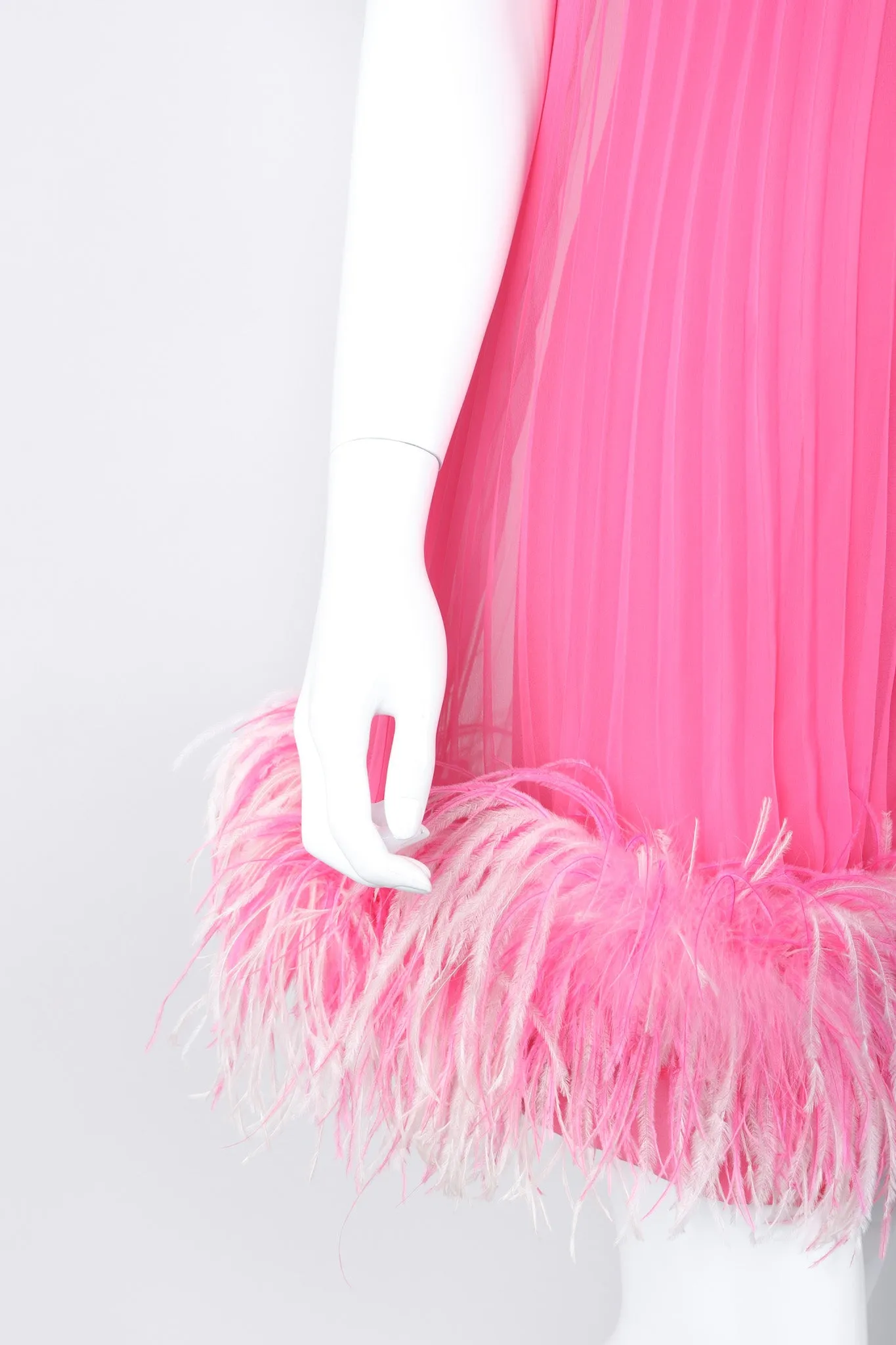 Pleated Feather Trapeze Dress