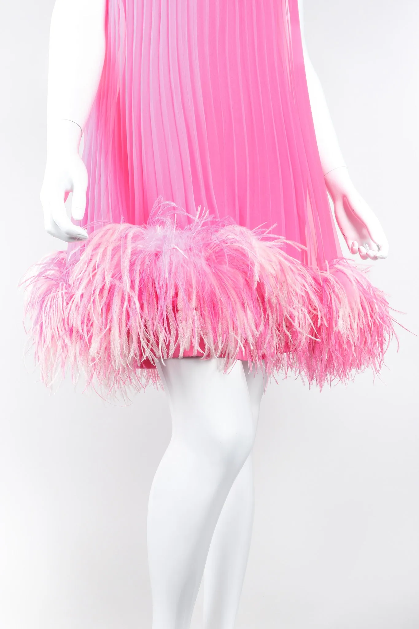 Pleated Feather Trapeze Dress