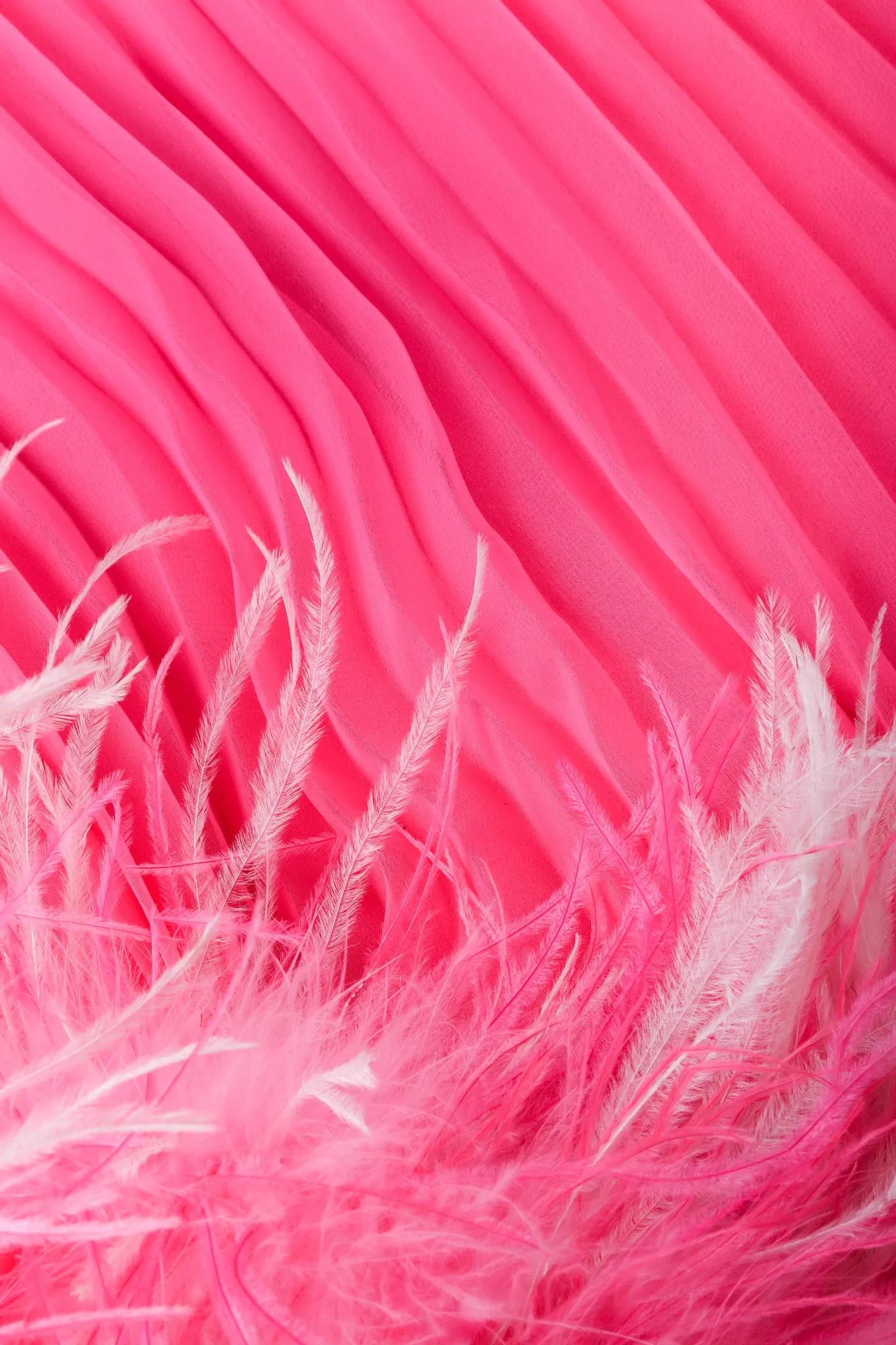 Pleated Feather Trapeze Dress