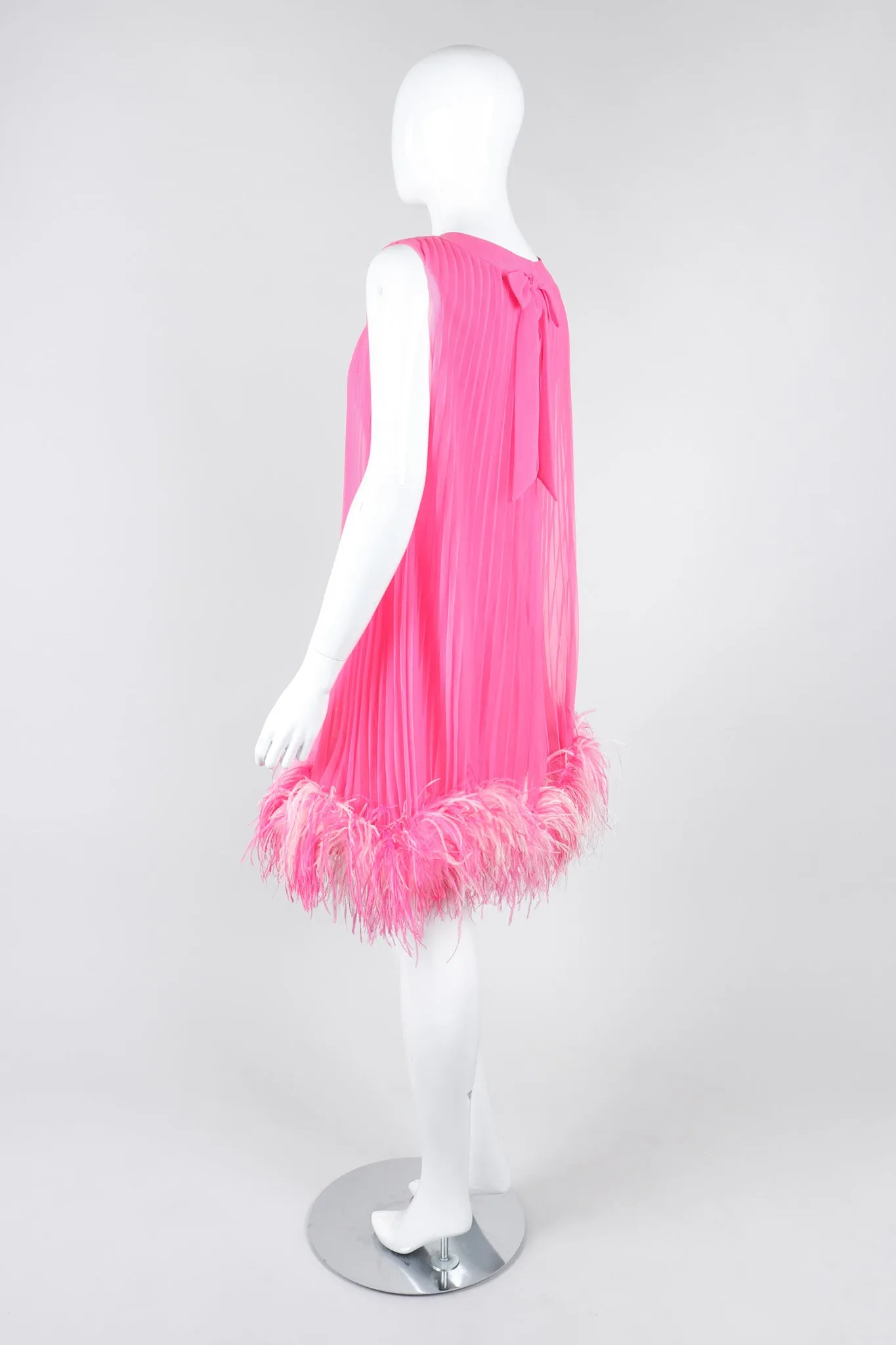 Pleated Feather Trapeze Dress