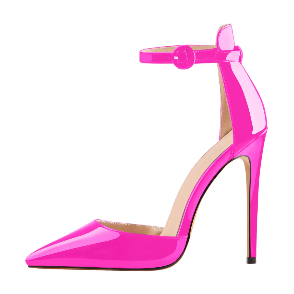 Pointed Toe Ankle Strap Stiletto High Heels Pumps