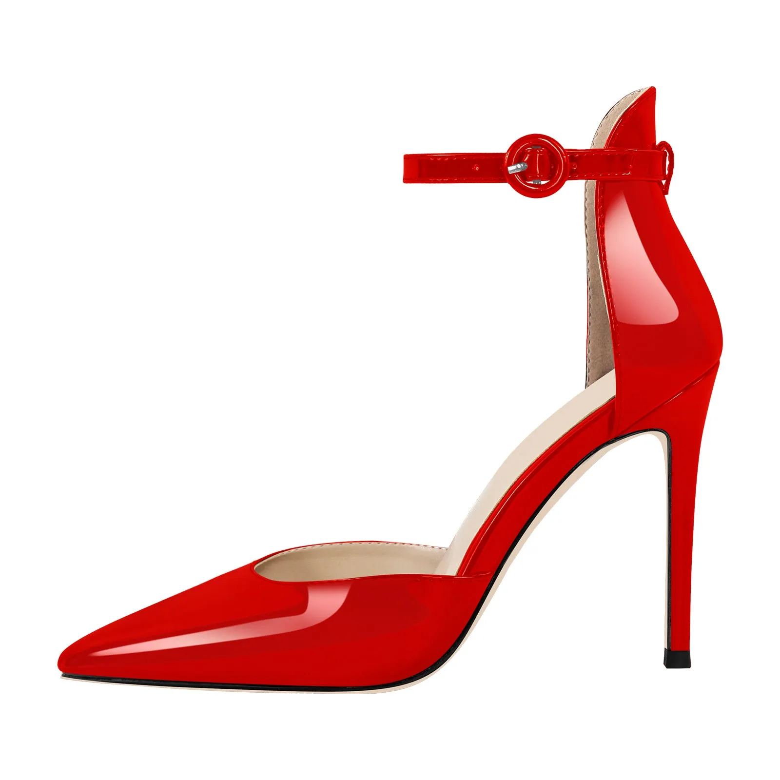 Pointed Toe Ankle Strap Stiletto High Heels Pumps