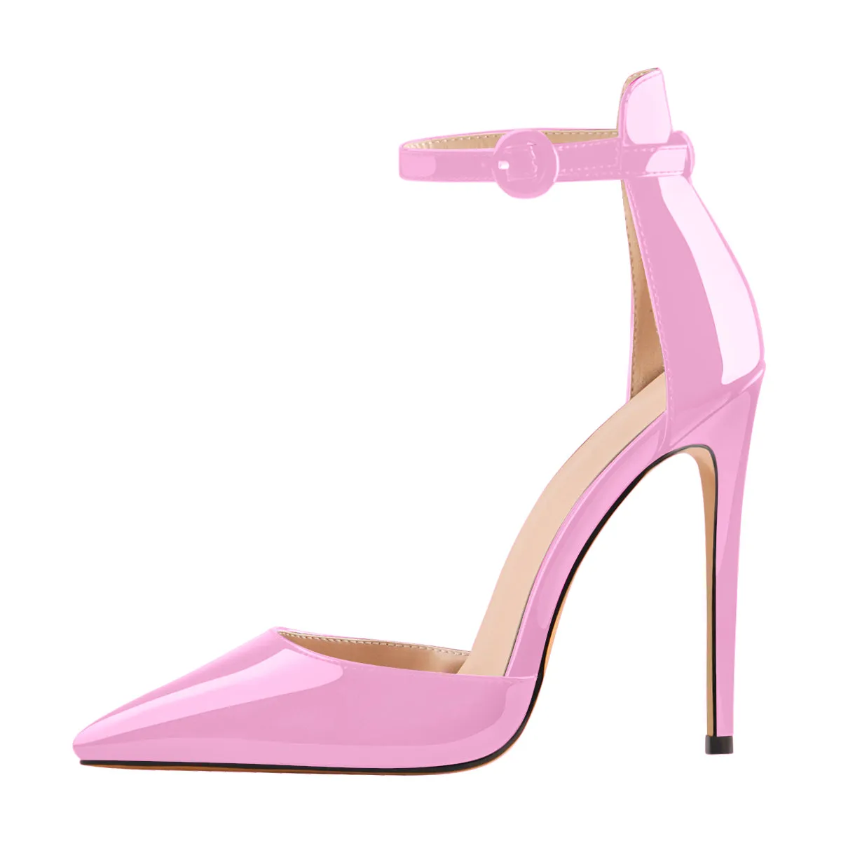 Pointed Toe Ankle Strap Stiletto High Heels Pumps